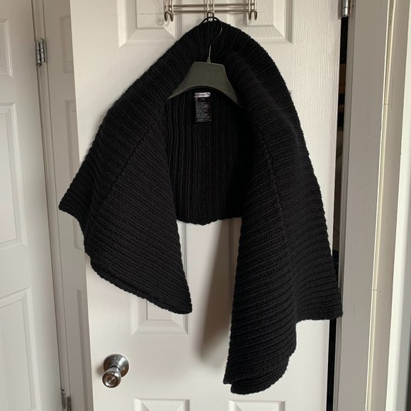 ANN DEMEULEMEESTER • Asymmetric Black Wool Ribbed Fisherman Sweater Vest FR 40 M - Picture 14 of 15